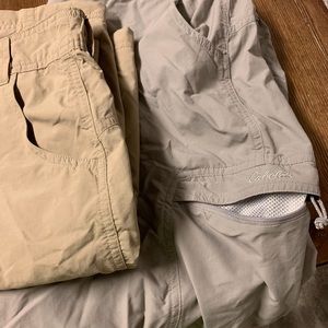 2 Cabelas Guidewear Womens Shorts 2X Khaki & Gray